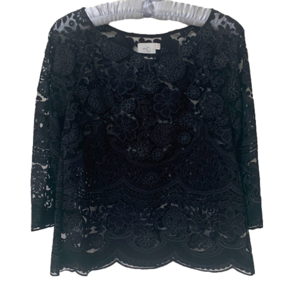 Anthropologie Black Lace Blouse